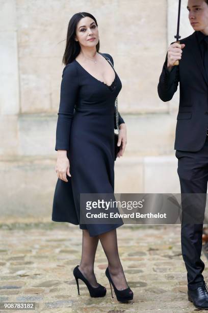 Monica Bellucci attends the Christian Dior Haute Couture Spring Summer 2018 show as part of Paris Fashion Week on January 22, 2018 in Paris, France.