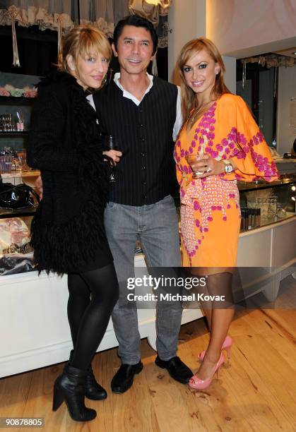 Actor Lou Diamond Philips , his wife Yvonne , and television personality/dancer Karina Smirnoff attend the 2009 Emmy Awards Party hosted by Valerie...