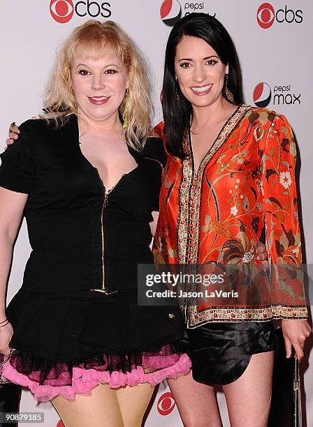 Actresses Kirsten Vangsness and Paget Brewster attend the CBS new season premiere party at MyHouse Nightclub on September 16, 2009 in Hollywood,...