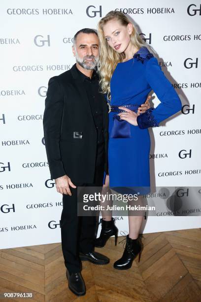 Georges Hobeika and Tatiana Dyegileva attend the Georges Hobeika Haute Couture Spring Summer 2018 show as part of Paris Fashion Week on January 22,...