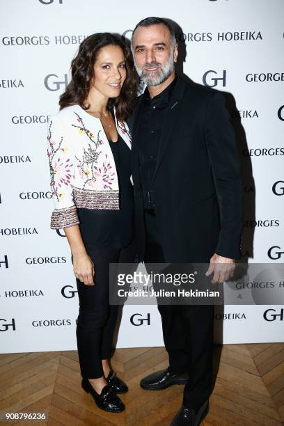Georges Hobeika and Elisa Tovati attend the Georges Hobeika Haute Couture Spring Summer 2018 show as part of Paris Fashion Week on January 22, 2018...