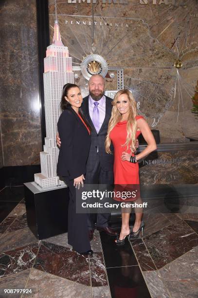 Chief Brand Officer Stephanie McMahon, WWE Champion and Executive Vice President of Talent, Live Events and Creative, Paul 'Triple H' Levesque and...