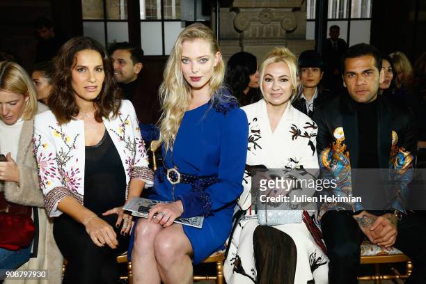 Elisa Tovati, Tatiana Dyegileva, Yana Roukovskaya and Dani Alvez Faz attend the Georges Hobeika Haute Couture Spring Summer 2018 show as part of...