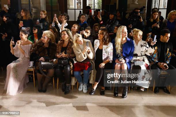 Elisa Tovati , Tatiana Dyegileva, Yana Roukovskay, Dani Alvez Faz and guests attend the Georges Hobeika Haute Couture Spring Summer 2018 show as part...