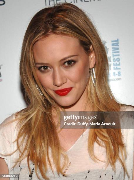 Singer/Actress Hilary Duff attends the Cinema Society & Links Of London screening of "The Invention of Lying" at Tribeca Grand Screening Room on...