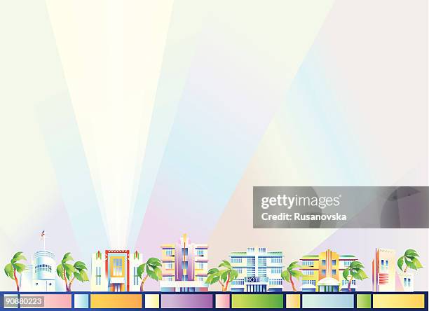 bildbanksillustrationer, clip art samt tecknat material och ikoner med background - miami - south beach
