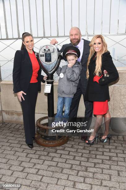 Chief Brand Officer Stephanie McMahon, recipient of the Make-A-Wish Foundation, Abel Heller, WWE Champion and Executive Vice President of Talent,...