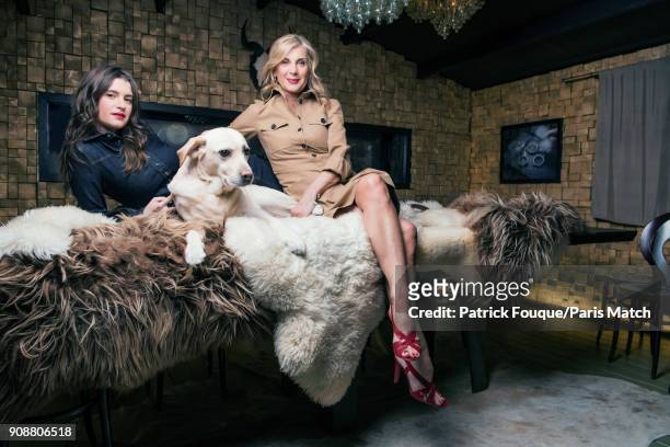 Actor Michele Laroque with her daughter Oriane Deschamps is photographed for Paris Match on January 7, 2018 in Paris, France.