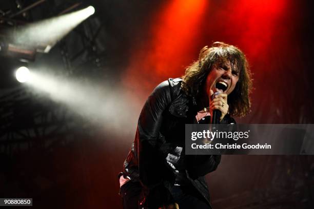 Joey Tempest of Europe performs on stage on the last day of Bloodstock Open Air festival at Catton Hall on August 16, 2009 in Derby, England.