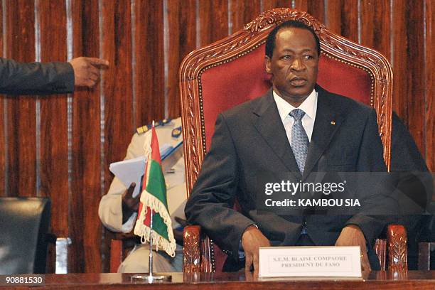 Burkinabe President Blaise Compaore sits in the Ivory Coast National assembly on September 17, 2009 in Abidjan. Compaore is on a three day official...