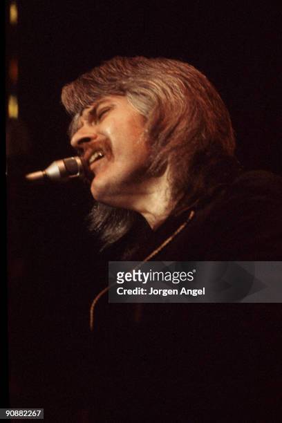 Leon Russell performs on stage in the mid 1970s in Copenhagen, Denmark.