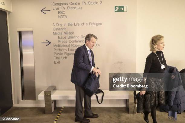 Brian Moynihan, chief executive officer of Bank of America Corp., arrives at the World Economic Forum in Davos, Switzerland, on Monday, Jan. 22,...