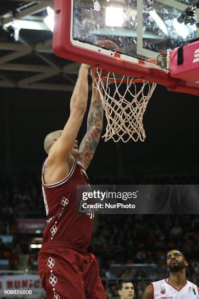 Maik Zirbes of Bayern Muenchen during the Quarterfinal match in the BBL Pokal 2017/18 between FC Bayern Basketball and Brose Baskets Bamberg at the...