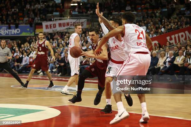 Nihad Dedovic of Bayern Muenchen during the Quarterfinal match in the BBL Pokal 2017/18 between FC Bayern Basketball and Brose Baskets Bamberg at the...