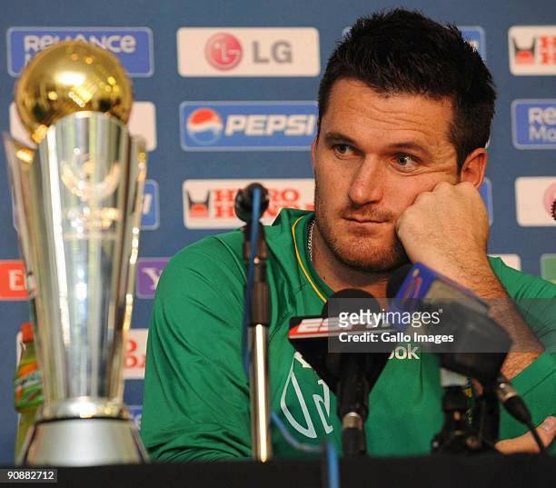 Graeme Smith of south Africa attends the ICC Champions trophy captain press conference from Senwes Park on September 17, 2009 in Potchefstroom, South...