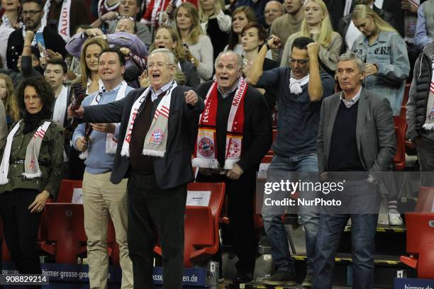 President of FC Bayern Munich Uli Hoeneß during the Quarterfinal match in the BBL Pokal 2017/18 between FC Bayern Basketball and Brose Baskets...