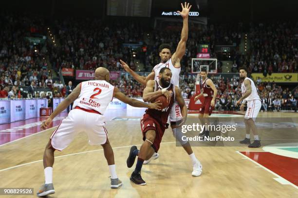 Reggie Redding of Bayern Muenchen during the Quarterfinal match in the BBL Pokal 2017/18 between FC Bayern Basketball and Brose Baskets Bamberg at...