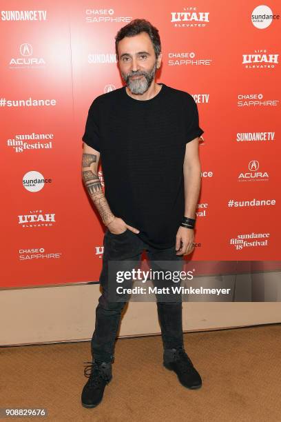 Director Talal Derki attends the "Of Fathers And Sons" Premiere during the 2018 Sundance Film Festival at Egyptian Theatre on January 22, 2018 in...