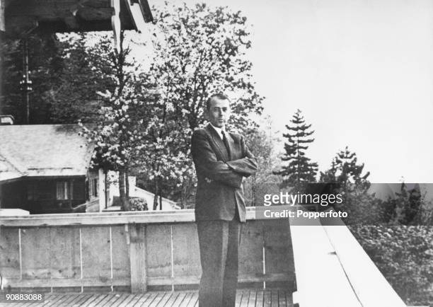 German architect Albert Speer at the Berghof, home of Nazi leader Adolf Hitler, in the Bavarian Alps near Berchtesgaden, Germany, circa 1935.
