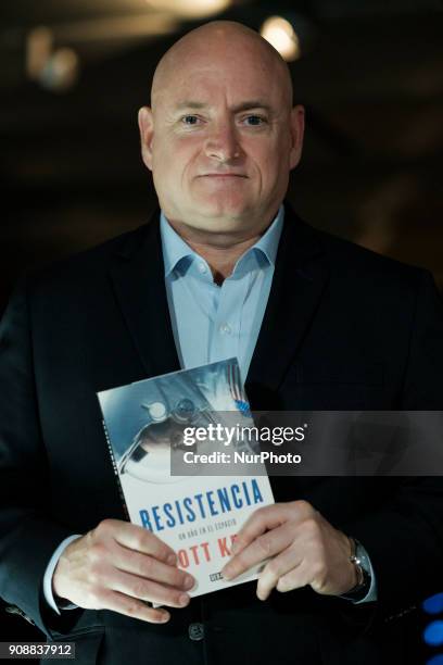 Astronaut Scott Kelly presents the RESISTENCIA book in Espacio Fundación Telefónica de Madrid. Spain. January 22, 2018