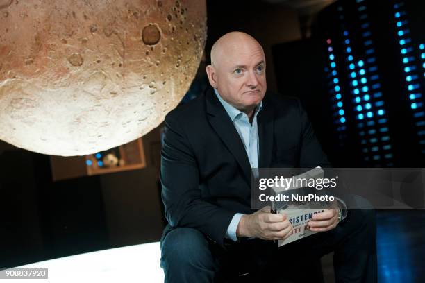 Astronaut Scott Kelly presents the RESISTENCIA book in Espacio Fundación Telefónica de Madrid. Spain. January 22, 2018