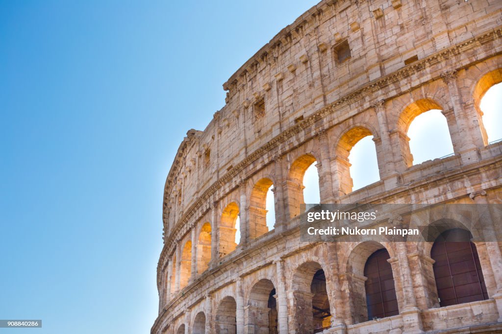 Close up shot of Colosseum, Rome