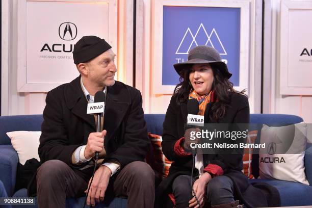 Writer Jonathan Ames and director Lynne Ramsay of 'You Were Never Really Here' attend the Acura Studio at Sundance Film Festival 2018 on January 22,...
