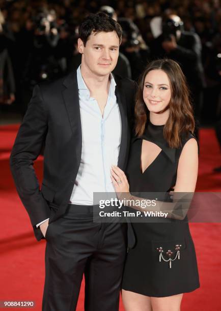 Actor Kaya Scodelario with her husband Benjamin Walker attend the UK fan screening of "Maze Runner: The Death Cure" at the Vue West End on January...