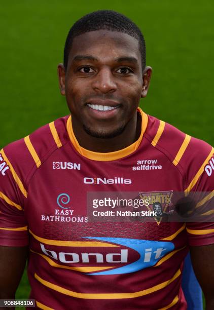 Jermaine McGillvary of Huddersfield Giants poses for a portrait during the Huddersfield Giants Media Day at John Smith's Stadium on January 22, 2018...