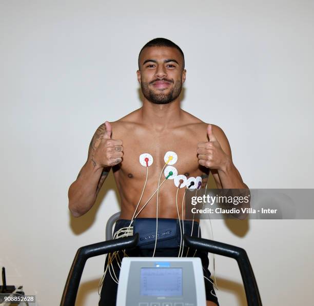 Internazionale new signing Rafael Alcântara do Nascimento Rafinha during the FC Internazionale medical tests on January 22, 2018 in Milan, Italy.