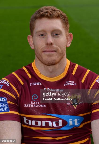 Tom Symonds of Huddersfield Giants poses for a portrait during the Huddersfield Giants Media Day at John Smith's Stadium on January 22, 2018 in...
