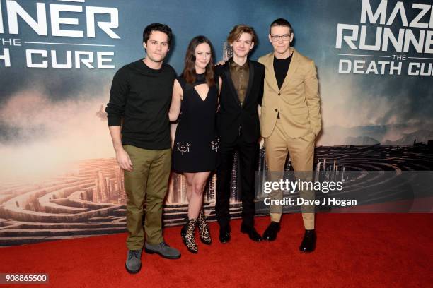 Dylan OÕBrien, Kaya Scodelario, Thomas Brodie-Sangster and Will Poulter attend the UK fan screening of 'Maze Runner: The Death Cure' at Vue West End...