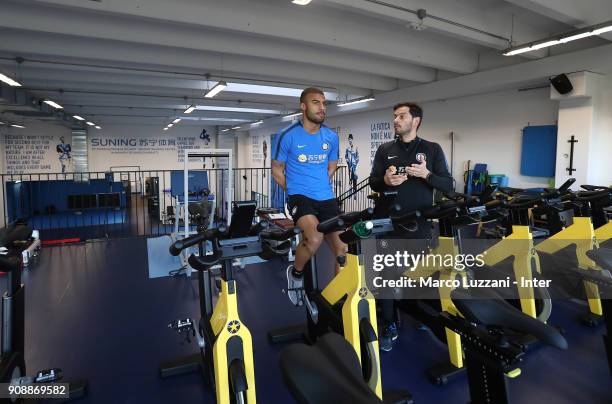 Internazionale new signing Rafinha during physical tests at the club's training ground Suning Training Center in memory of Angelo Moratti on January...