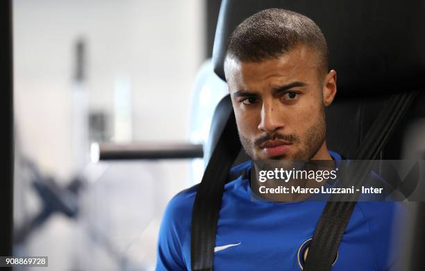 Internazionale new signing Rafinha looks on during physical tests at the club's training ground Suning Training Center in memory of Angelo Moratti on...