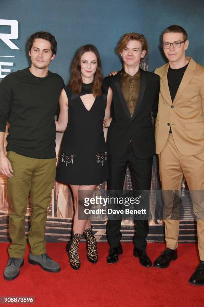 Dylan O'Brien, Kaya Scodelario, Thomas Brodie-Sangster and Will Poulter attend the UK fan screening of "Maze Runner: The Death Cure" at Vue West End...