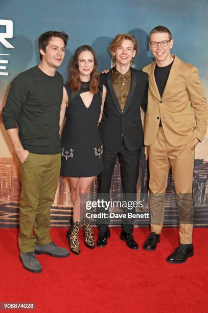 Dylan O'Brien, Kaya Scodelario, Thomas Brodie-Sangster and Will Poulter attend the UK fan screening of "Maze Runner: The Death Cure" at Vue West End...