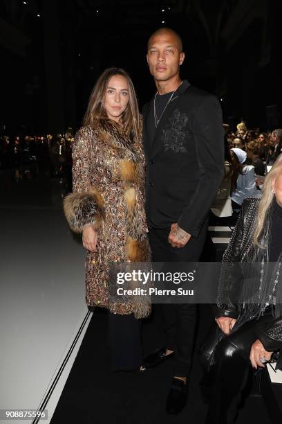 Chloe Green and Jeremy Meeks attend the Ralph & Russo Haute Couture Spring Summer 2018 show as part of Paris Fashion Week on January 22, 2018 in...