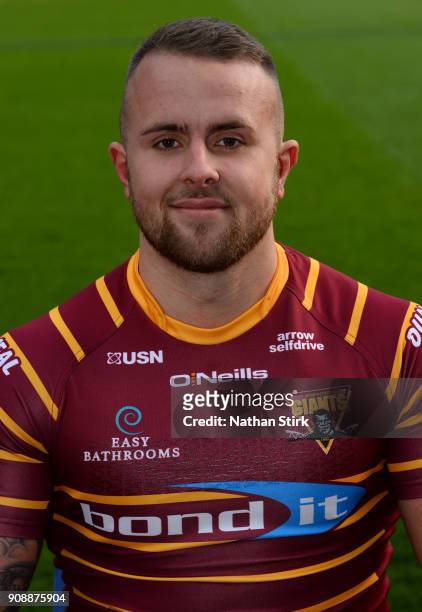 Tyler Dickinson of Huddersfield Giants poses for a portrait during the Huddersfield Giants Media Day at John Smith's Stadium on January 22, 2018 in...