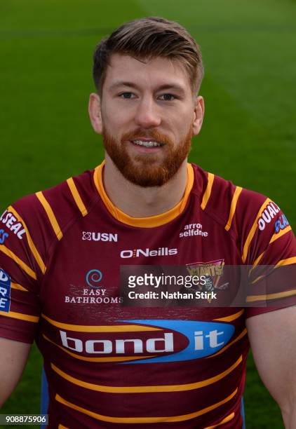 Adam Walne of Huddersfield Giants poses for a portrait during the Huddersfield Giants Media Day at John Smith's Stadium on January 22, 2018 in...