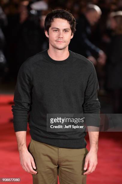 Dylan O'Brien attends the UK fan screening of 'Maze Runner: The Death Cure' at Vue West End on January 22, 2018 in London, England.