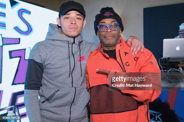 Actor Anthony Ramos and Filmmaker Spike Lee pose for a photo during the "She's Gotta Have It" brunch sponsored by Netflix at Buona Vita on January...