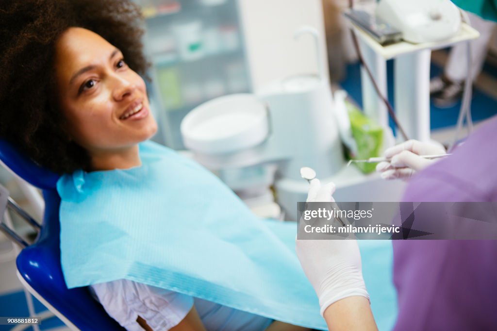 Young female at dentist