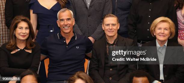 Paula Wagner, Jerry Mitchell, Bryan Adams and Barbara Marshall attend the cast photocall for the New Broadway Bound Musical 'Pretty Woman' on January...