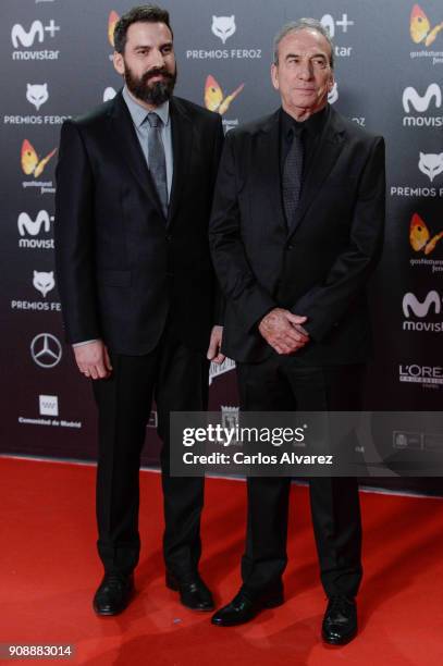 Jose Luis Perales and son attend Feroz Awards 2018 at Magarinos Complex on January 22, 2018 in Madrid, Spain.