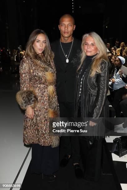 Chloe Green, Jeremy Meeks and Tina Green attend the Ralph & Russo Haute Couture Spring Summer 2018 show as part of Paris Fashion Week on January 22,...