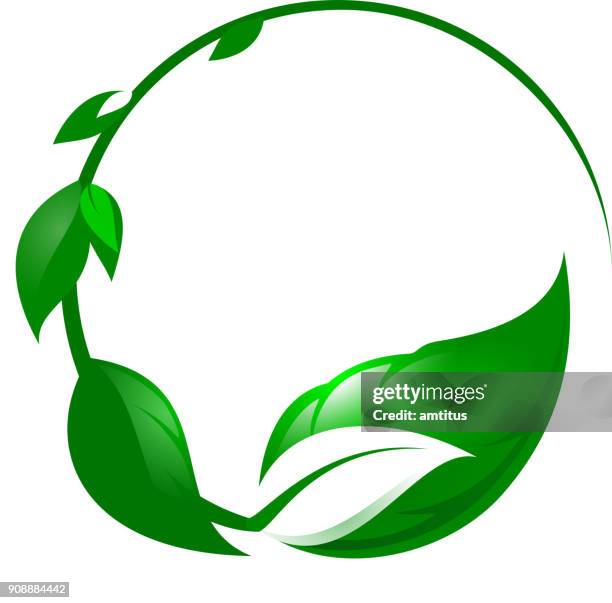 leaf circle - bent leaf stock illustrations