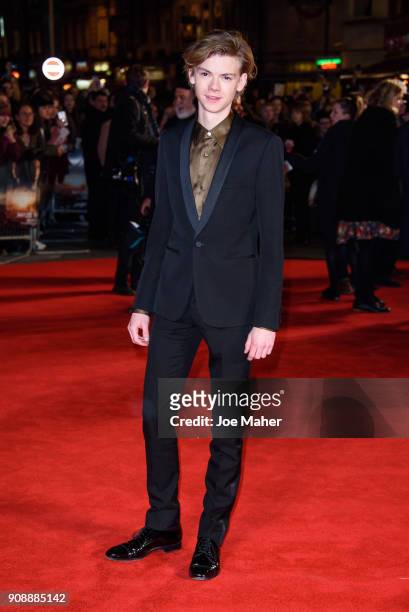 Thomas Sangster attends the UK fan screening of 'Maze Runner: The Death Cure' at Vue West End on January 22, 2018 in London, England.