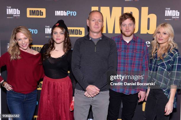 Josh Caras, Olivia Luccardi, Michael Walker, Amy Hargreaves, and Comfort Clinton of 'Paint' attend The IMDb Studio and The IMDb Show on Location at...