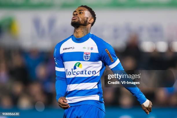 Terell Ondaan of PEC Zwolle during the Dutch Eredivisie match between PEC Zwolle and NAC Breda at the MAC3Park stadium on January 20, 2018 in Zwolle,...