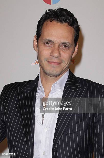 Marc Anthony poses in the press room during Univision's 2009 Premios Juventud Awards at Bank United Center on July 16, 2009 in Coral Gables, Florida.